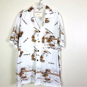 St Martin Natural Cotton Button Down Shirt
